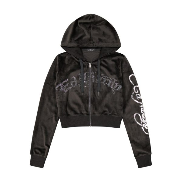 Tiger Head Y2K Velour Hoodie