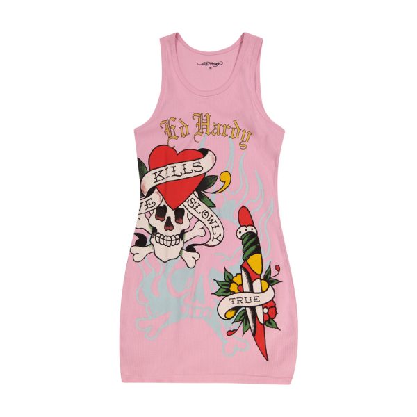 Retro Flash Rib Tank Dress