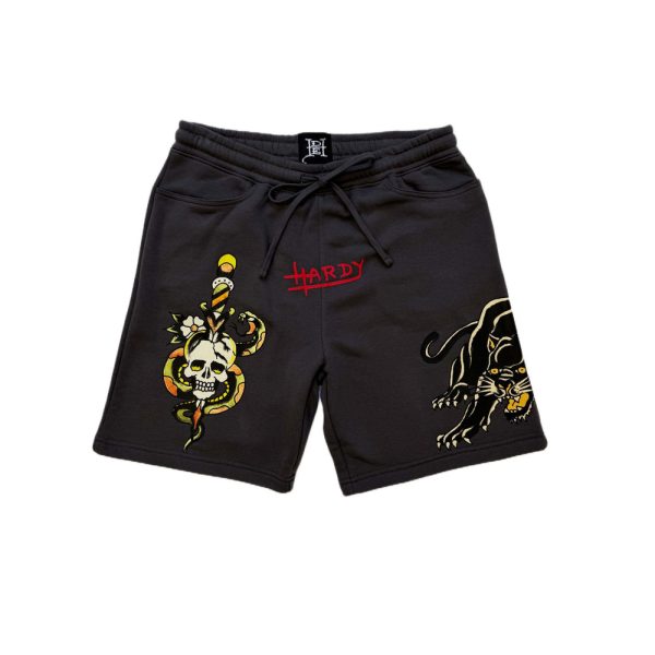 Panther Skull Fleece Short